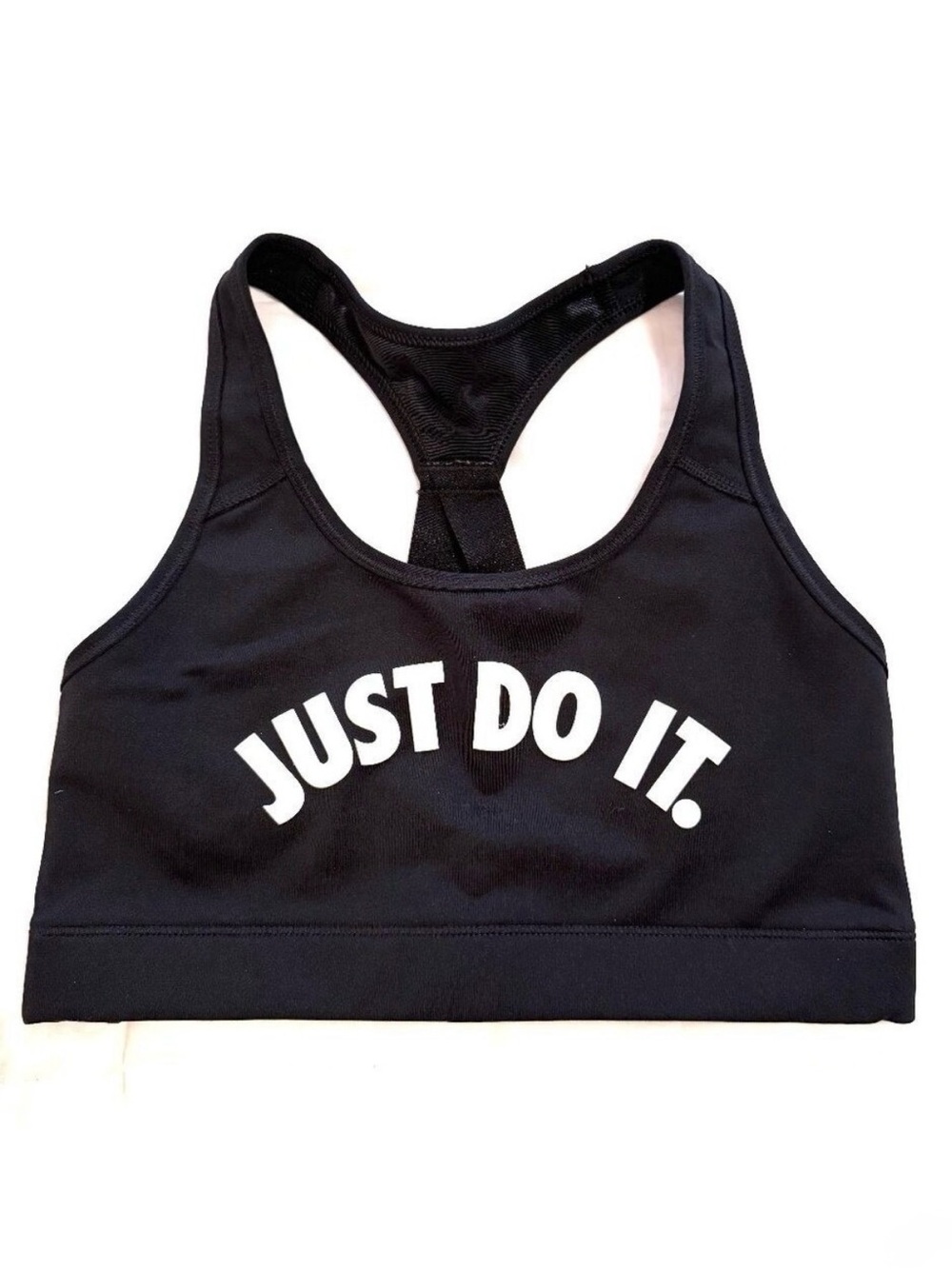 Nike Womens Just Do It Cross Back Sports Bra M Black Medium Support Gym Workout